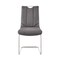 Armen Living Pacific Dining Room Accent Chair in Gray Fabric and Brushed Stainless Steel Finish, PK2 LCPCSIGRFBC - alternate 3